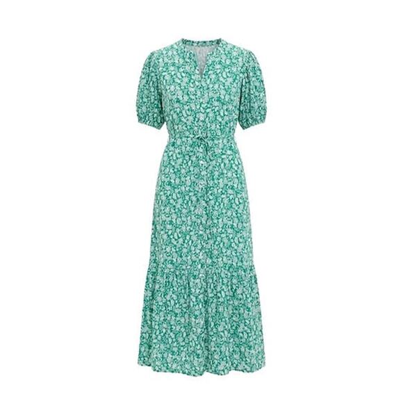 HYACINTH HOUSE Green Micro Floral Frannie Maxi Dress Size XS NWT - Picture 7 of 7
